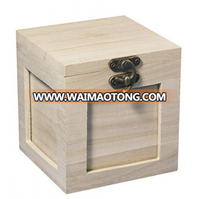 Wooden Photo Box, Wood-Coloured, 11 x 11 x 11 cm