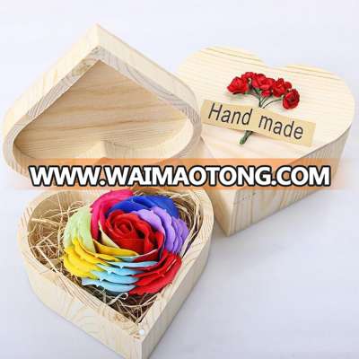 Handcrafted Wooden Storage Box Heart Shaped Jewelry Box Container Organizer Portable